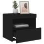 Bedside tables with LED lights, 2 units, black, 50x40x45 cm by , Nightstands - Ref: Foro24-836766, Price: 100,94 €, Discount: %