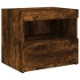 Bedside tables with LED lights 2 units smoked oak 50x40x45 cm by , Nightstands - Ref: Foro24-836772, Price: 88,26 €, Discount: %