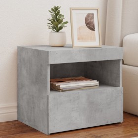 Bedside tables with LED lights 2 pcs concrete gray 50x40x45 cm by , Nightstands - Ref: Foro24-836770, Price: 88,26 €, Discoun...