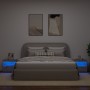 Mesitas de noche con luces LED 2 uds gris hormigón 50x40x45 cm de , Mesitas de noche - Ref: Foro24-836770, Precio: 88,26 €, D...