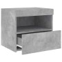 Bedside tables with LED lights 2 pcs concrete gray 50x40x45 cm by , Nightstands - Ref: Foro24-836770, Price: 88,26 €, Discoun...