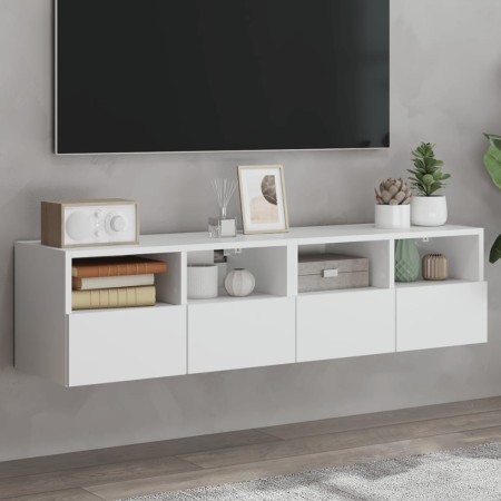 Wall-mounted TV furniture set, engineered wood, white, 2 units, 60x30x30 cm by , TV Furniture - Ref: Foro24-836855, Price: 64...