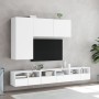 Wall-mounted TV furniture set, engineered wood, white, 2 units, 60x30x30 cm by , TV Furniture - Ref: Foro24-836855, Price: 64...