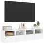 Wall-mounted TV furniture set, engineered wood, white, 2 units, 60x30x30 cm by , TV Furniture - Ref: Foro24-836855, Price: 64...