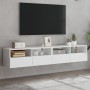 Wall-mounted TV furniture set, engineered wood, white, 80x30x30 cm by , TV Furniture - Ref: Foro24-836869, Price: 75,17 €, Di...