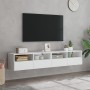 Wall-mounted TV furniture set, engineered wood, white, 80x30x30 cm by , TV Furniture - Ref: Foro24-836869, Price: 75,17 €, Di...