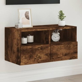 Wall-mounted TV unit in smoked oak engineered wood, 60x30x30 cm by , TV Furniture - Ref: Foro24-836862, Price: 41,99 €, Disco...