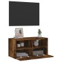 Wall-mounted TV unit in smoked oak engineered wood, 60x30x30 cm by , TV Furniture - Ref: Foro24-836862, Price: 41,35 €, Disco...