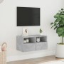 Wall-mounted TV unit in gray concrete engineered wood, 60x30x30 cm. by , TV Furniture - Ref: Foro24-836860, Price: 41,30 €, D...