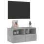 Wall-mounted TV unit in gray concrete engineered wood, 60x30x30 cm. by , TV Furniture - Ref: Foro24-836860, Price: 41,30 €, D...