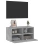 Wall-mounted TV unit in gray concrete engineered wood, 60x30x30 cm. by , TV Furniture - Ref: Foro24-836860, Price: 41,30 €, D...