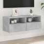 Wall-mounted TV unit in gray concrete engineered wood, 80x30x30 cm by , TV Furniture - Ref: Foro24-836874, Price: 46,00 €, Di...