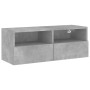 Wall-mounted TV unit in gray concrete engineered wood, 80x30x30 cm by , TV Furniture - Ref: Foro24-836874, Price: 46,00 €, Di...