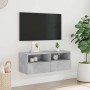 Wall-mounted TV unit in gray concrete engineered wood, 80x30x30 cm by , TV Furniture - Ref: Foro24-836874, Price: 46,00 €, Di...