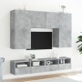 Wall-mounted TV unit in gray concrete engineered wood, 80x30x30 cm by , TV Furniture - Ref: Foro24-836874, Price: 46,00 €, Di...