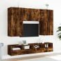 Wall-mounted TV unit in smoked oak engineered wood, 80x30x30 cm. by , TV Furniture - Ref: Foro24-836876, Price: 48,41 €, Disc...