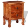 Solid acacia wood bedside table with drawers by vidaXL, Nightstands - Ref: Foro24-243971, Price: 119,15 €, Discount: %