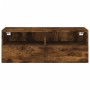 Wall-mounted TV unit in smoked oak engineered wood, 80x30x30 cm. by , TV Furniture - Ref: Foro24-836876, Price: 48,41 €, Disc...