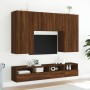 Wall-mounted TV furniture 2 units oak wood brown 80x30x30 cm by , TV Furniture - Ref: Foro24-836881, Price: 83,15 €, Discount: %