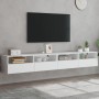 Wall-mounted TV furniture set, engineered wood, white, 2 units, 100x30x30 cm. by , TV Furniture - Ref: Foro24-836883, Price: ...