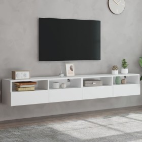 Muebles de pared TV 2 uds madera ingeniería blanco 100x30x30 cm de , Muebles TV - Ref: Foro24-836883, Precio: 84,94 €, Descue...