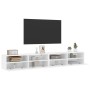 Wall-mounted TV furniture set, engineered wood, white, 2 units, 100x30x30 cm. by , TV Furniture - Ref: Foro24-836883, Price: ...