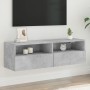 Wall-mounted TV unit in gray concrete engineered wood, 100x30x30 cm by , TV Furniture - Ref: Foro24-836888, Price: 52,34 €, D...