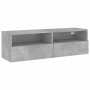 Wall-mounted TV unit in gray concrete engineered wood, 100x30x30 cm by , TV Furniture - Ref: Foro24-836888, Price: 52,34 €, D...