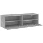 Wall-mounted TV unit in gray concrete engineered wood, 100x30x30 cm by , TV Furniture - Ref: Foro24-836888, Price: 52,34 €, D...