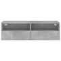 Wall-mounted TV unit in gray concrete engineered wood, 100x30x30 cm by , TV Furniture - Ref: Foro24-836888, Price: 52,34 €, D...