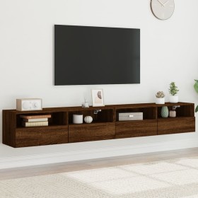 Wall-mounted TV units 2 pieces oak wood brown 100x30x30 cm by , TV Furniture - Ref: Foro24-836895, Price: 103,99 €, Discount: %