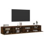 Wall-mounted TV units 2 pieces oak wood brown 100x30x30 cm by , TV Furniture - Ref: Foro24-836895, Price: 108,34 €, Discount: %