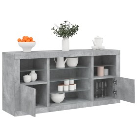 Sideboard with LED lights in concrete gray 142.5x37x67 cm by , Sideboards - Ref: Foro24-3209089, Price: 160,75 €, Discount: %