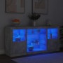 Sideboard with LED lights in concrete gray 142.5x37x67 cm by , Sideboards - Ref: Foro24-3209089, Price: 155,74 €, Discount: %