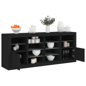 Black sideboard with LED lights 163x37x67 cm by , Sideboards - Ref: Foro24-3209094, Price: 199,75 €, Discount: %