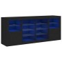 Black sideboard with LED lights 163x37x67 cm by , Sideboards - Ref: Foro24-3209094, Price: 194,89 €, Discount: %