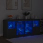 Black sideboard with LED lights 163x37x67 cm by , Sideboards - Ref: Foro24-3209094, Price: 194,89 €, Discount: %