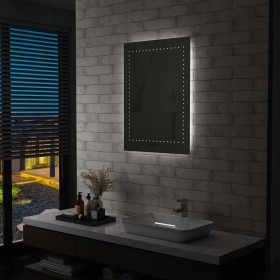 Espejo de pared de baño con LED 60x80 cm de vidaXL, Espejos - Ref: Foro24-144712, Precio: 77,86 €, Descuento: %