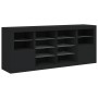 Black sideboard with LED lights 163x37x67 cm by , Sideboards - Ref: Foro24-3209094, Price: 194,89 €, Discount: %