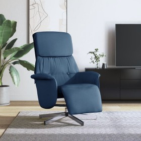 Sillón reclinable con reposapiés tela azul de , Sillones - Ref: Foro24-356664, Precio: 202,99 €, Descuento: %