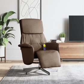 Sillón reclinable de masaje con reposapiés tela marrón de , Sillones - Ref: Foro24-356672, Precio: 181,02 €, Descuento: %