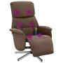 Sillón reclinable de masaje con reposapiés tela marrón de , Sillones - Ref: Foro24-356672, Precio: 181,02 €, Descuento: %