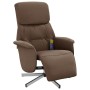 Reclining massage armchair with brown fabric footrest by , Armchairs - Ref: Foro24-356672, Price: 181,99 €, Discount: %