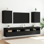 Mueble de TV de pared madera de ingeniería negro 40,5x30x60 cm de , Muebles TV - Ref: Foro24-836912, Precio: 40,90 €, Descuen...