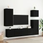 Engineered wood black wall TV stand 40.5x30x90 cm by , TV Furniture - Ref: Foro24-836925, Price: 52,18 €, Discount: %