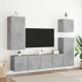 Wall-mounted TV stand made of gray concrete engineered wood, 40.5x30x90cm. by , TV Furniture - Ref: Foro24-836927, Price: 55,...