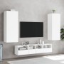 Engineered wood white wall-mounted TV stand 40.5x30x102 cm by , TV Furniture - Ref: Foro24-836931, Price: 55,93 €, Discount: %