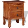 Solid acacia wood bedside table with drawers by vidaXL, Nightstands - Ref: Foro24-243971, Price: 119,15 €, Discount: %