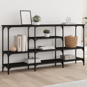 Black engineered wood console table 160x29x80 cm by , Side tables - Ref: Foro24-839063, Price: 82,03 €, Discount: %