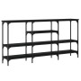 Mesa consola madera de ingeniería negra 160x29x80 cm de , Mesas auxiliares - Ref: Foro24-839063, Precio: 82,99 €, Descuento: %